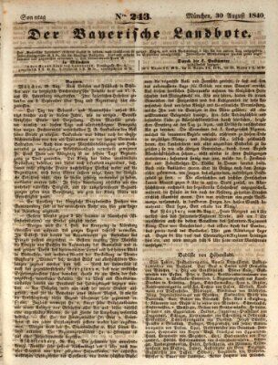 Der Bayerische Landbote Sonntag 30. August 1840