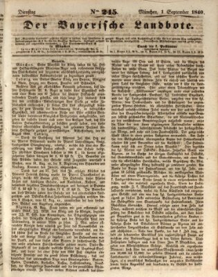 Der Bayerische Landbote Dienstag 1. September 1840