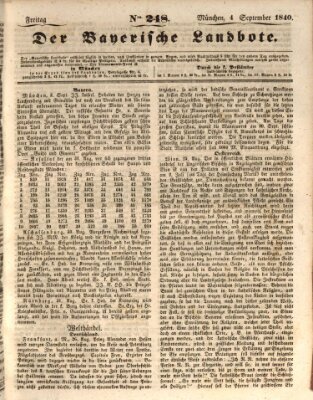 Der Bayerische Landbote Freitag 4. September 1840