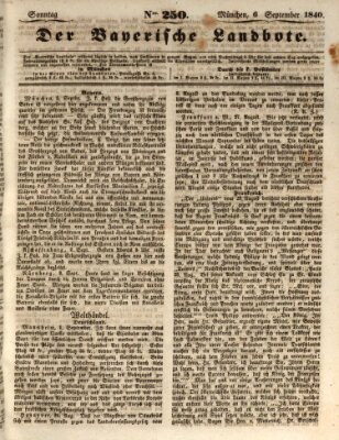 Der Bayerische Landbote Sonntag 6. September 1840