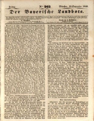 Der Bayerische Landbote Freitag 18. September 1840