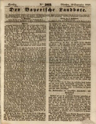 Der Bayerische Landbote Samstag 19. September 1840