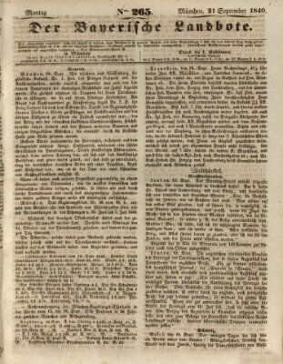 Der Bayerische Landbote Montag 21. September 1840