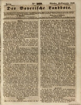 Der Bayerische Landbote Freitag 25. September 1840