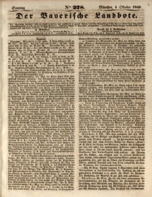 Der Bayerische Landbote Sonntag 4. Oktober 1840