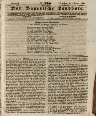 Der Bayerische Landbote Mittwoch 14. Oktober 1840