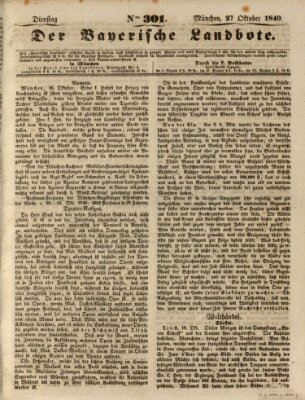 Der Bayerische Landbote Dienstag 27. Oktober 1840