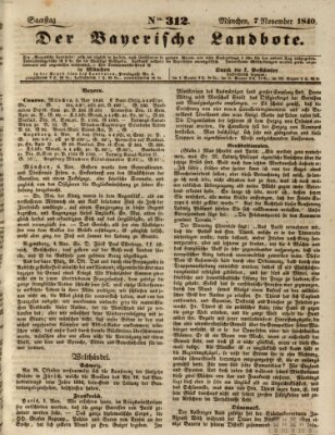 Der Bayerische Landbote Samstag 7. November 1840