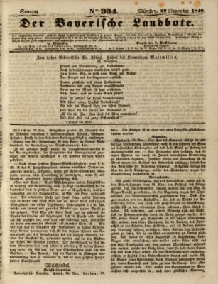 Der Bayerische Landbote Sonntag 29. November 1840