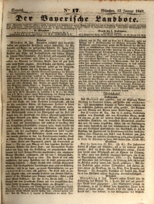 Der Bayerische Landbote Sonntag 17. Januar 1841