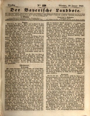 Der Bayerische Landbote Dienstag 19. Januar 1841