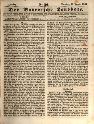 Der Bayerische Landbote Dienstag 26. Januar 1841