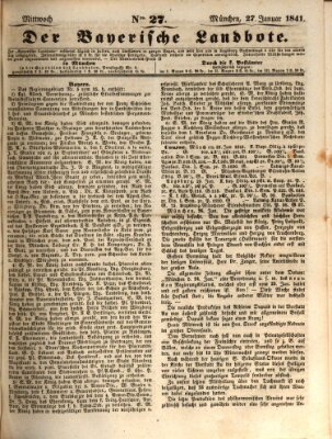 Der Bayerische Landbote Mittwoch 27. Januar 1841