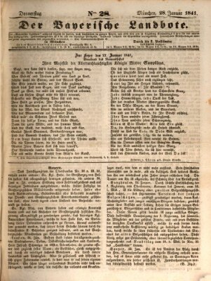 Der Bayerische Landbote Donnerstag 28. Januar 1841