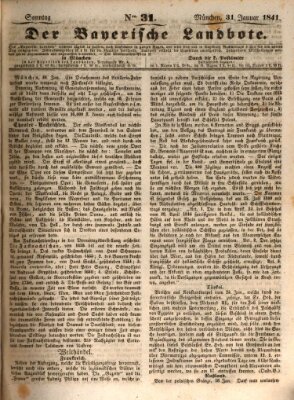 Der Bayerische Landbote Sonntag 31. Januar 1841