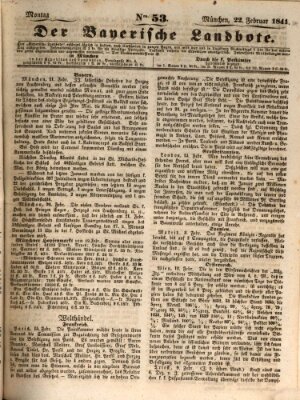 Der Bayerische Landbote Montag 22. Februar 1841