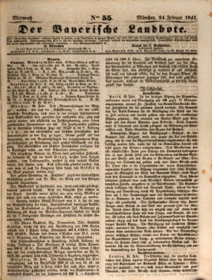 Der Bayerische Landbote Mittwoch 24. Februar 1841