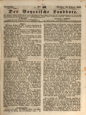 Der Bayerische Landbote Donnerstag 25. Februar 1841