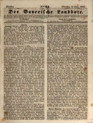 Der Bayerische Landbote Dienstag 2. März 1841