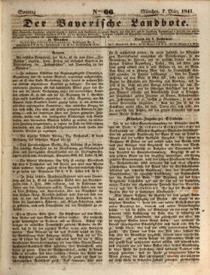 Der Bayerische Landbote Sonntag 7. März 1841