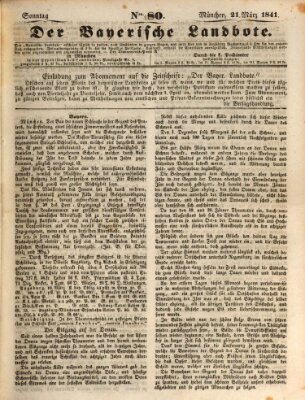 Der Bayerische Landbote Sonntag 21. März 1841