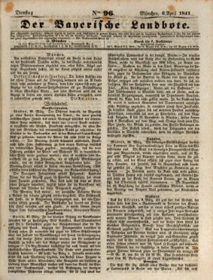 Der Bayerische Landbote Dienstag 6. April 1841