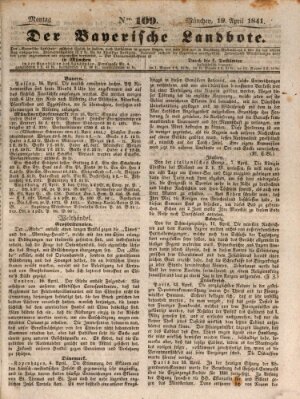 Der Bayerische Landbote Monday 19. April 1841
