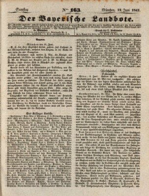 Der Bayerische Landbote Samstag 12. Juni 1841