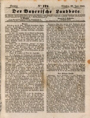 Der Bayerische Landbote Sonntag 20. Juni 1841