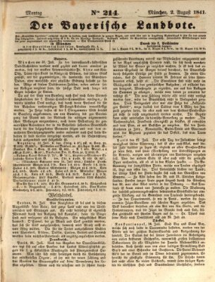 Der Bayerische Landbote Montag 2. August 1841