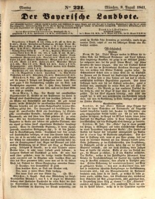 Der Bayerische Landbote Montag 9. August 1841