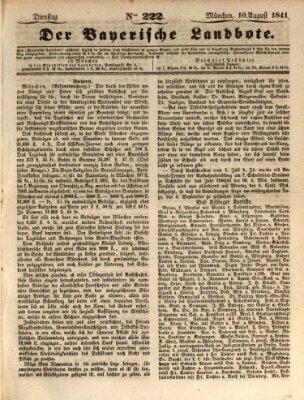 Der Bayerische Landbote Dienstag 10. August 1841