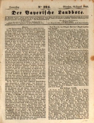 Der Bayerische Landbote Donnerstag 12. August 1841