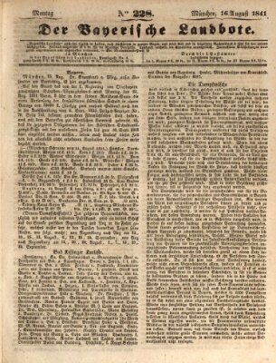 Der Bayerische Landbote Montag 16. August 1841