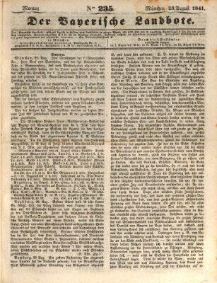 Der Bayerische Landbote Montag 23. August 1841