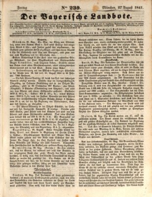 Der Bayerische Landbote Freitag 27. August 1841