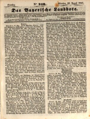 Der Bayerische Landbote Samstag 28. August 1841