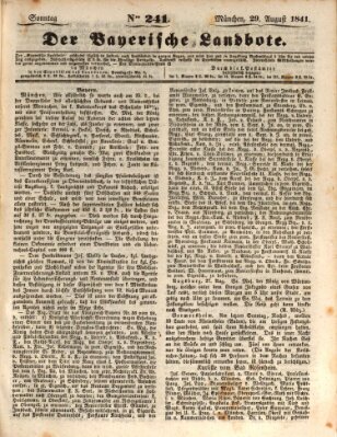 Der Bayerische Landbote Sonntag 29. August 1841