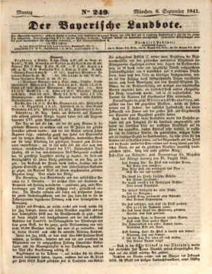 Der Bayerische Landbote Montag 6. September 1841