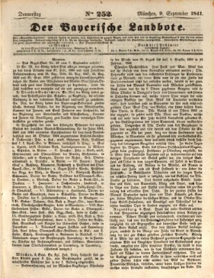 Der Bayerische Landbote Donnerstag 9. September 1841