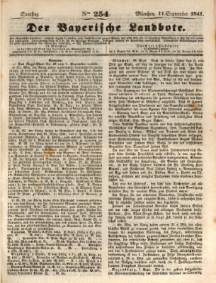 Der Bayerische Landbote Samstag 11. September 1841