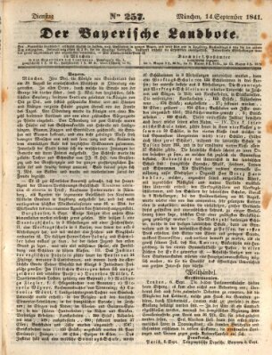 Der Bayerische Landbote Dienstag 14. September 1841