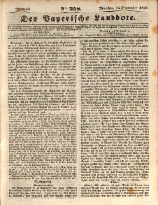 Der Bayerische Landbote Mittwoch 15. September 1841