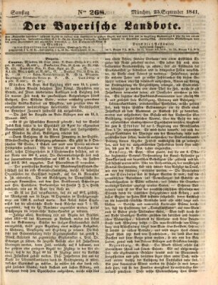 Der Bayerische Landbote Samstag 25. September 1841