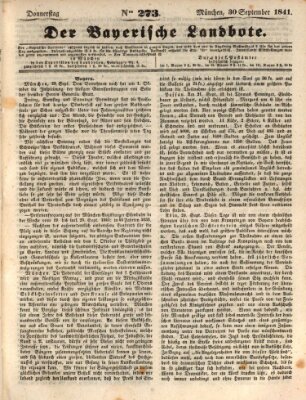 Der Bayerische Landbote Donnerstag 30. September 1841