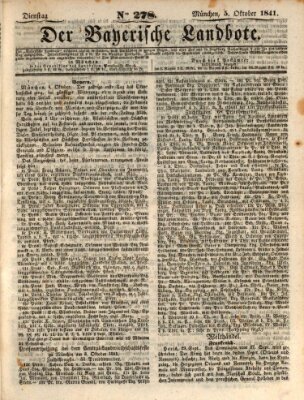 Der Bayerische Landbote Dienstag 5. Oktober 1841