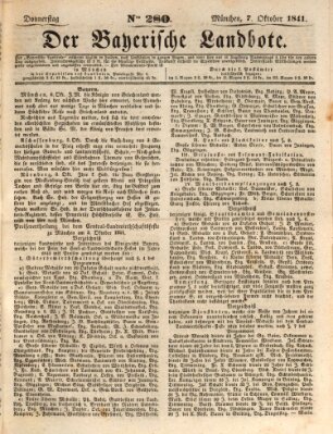 Der Bayerische Landbote Donnerstag 7. Oktober 1841