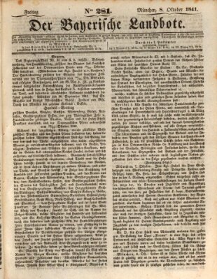 Der Bayerische Landbote Freitag 8. Oktober 1841