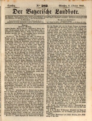 Der Bayerische Landbote Samstag 9. Oktober 1841