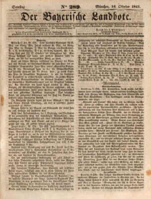 Der Bayerische Landbote Samstag 16. Oktober 1841